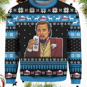 Coors Light Beer Leonardo Meme Ugly Christmas Sweater.jpg
