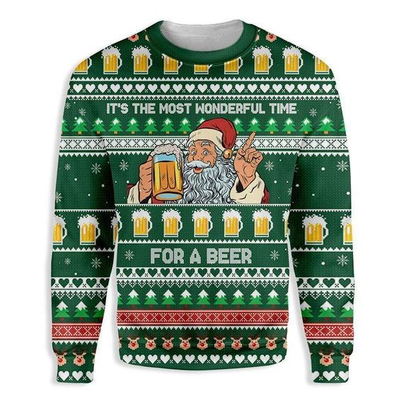 Santa It’S The Most Wonderful Time For A Beer Christmas Sweater