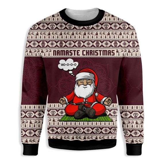 Santa Yoga Namaste Christmas Sweater
