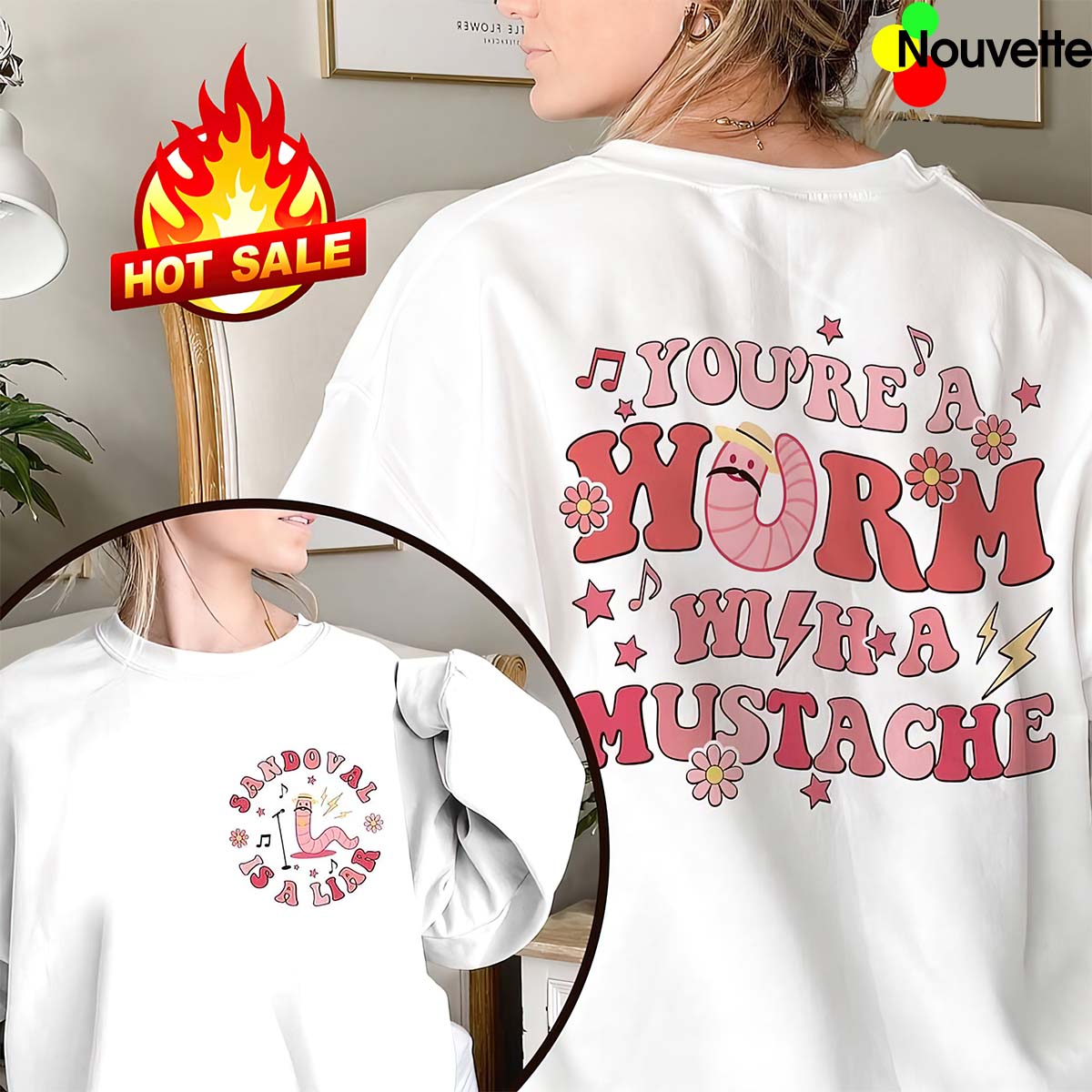 Sandoval Is A Liar You’Re A Worm With A Mustache Sweatshirt