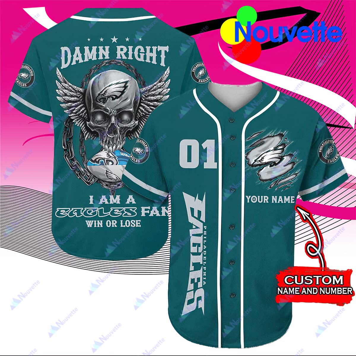 Eagles Damn Right Baseball Jersey Shirt