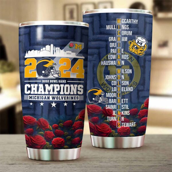 Michigan Wolverines Rose Bowl 2024 Champions Tumbler