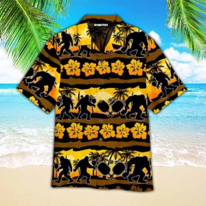 Bigfoot Loves Pickleball Nature Beach Aloha Hawaiian Shirt