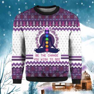 Yoga Be The Change Christmas Sweater
