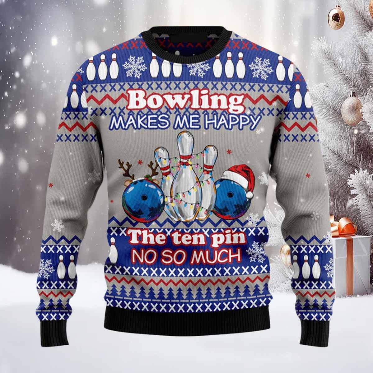 Bowling Merry Christmas Ugly Christmas Sweater Bowling Merry Christmas Ugly Christmas Sweater