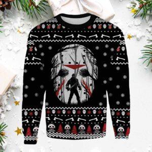 Halloween Jason Voorhees Ugly Christmas Sweater Halloween Jason Voorhees Ugly Christmas Sweater