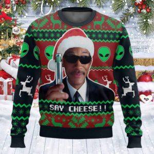 Men In Black Say Cheese Christmas Ugly Sweater