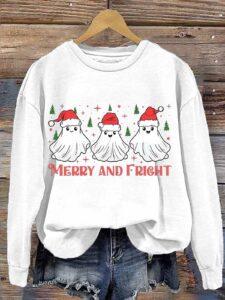 Women Spooky Merry And Fright Halloween Shirt