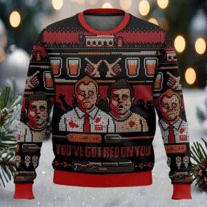 Shaun of the Dead Youve Got Red On You Christmas Ugly Sweater