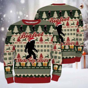 Bigfoot Stole My Beer Chrismas Ugly Sweater