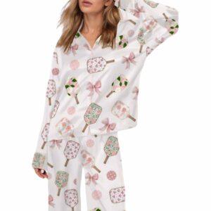 Coquette Pickleball Satin Pajama Set