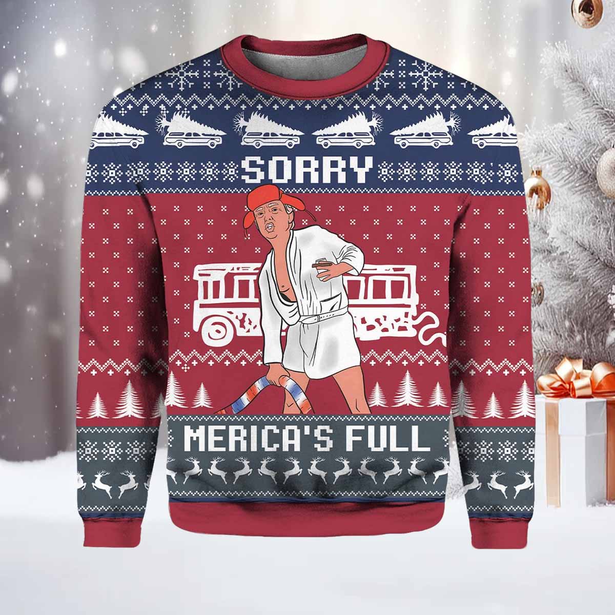 Funny Shitters Full Donald Trump Ugly Christmas Sweater - Nouvette
