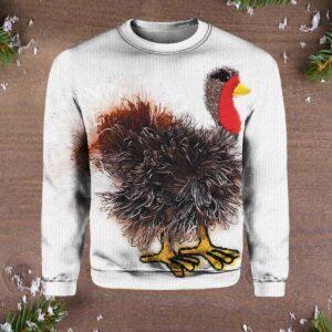 Funny Turkey Art Print Pullover Sweater