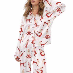 Santa Yoga Satin Pajama Set