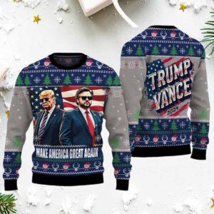 Trump Vance Make America Great Again 2024 Ugly Christmas Sweater