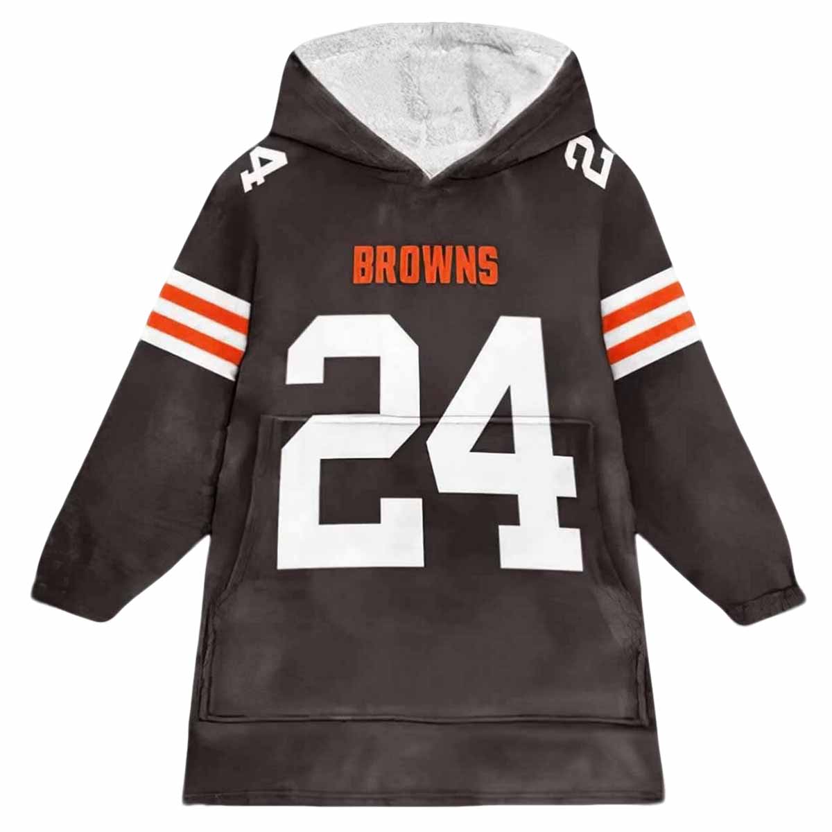 Browns 24 Football Unisex Blanket Hoodie Browns 24 Football Unisex Blanket Hoodie