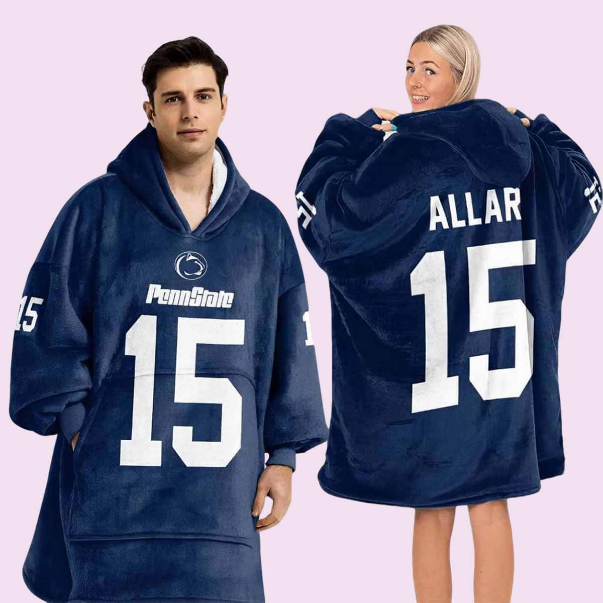 Nittany Lions 15 Football Unisex Blanket Hoodie Nittany Lions 15 Football Unisex Blanket Hoodie