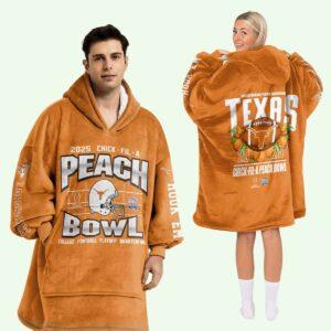 Longhorns Chick Fil A Peach Bowl 2025 Blanket Hoodie