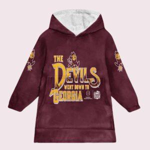 The Devils Went Down To Georgia 2025 Chick Fil A Peach Bowl Football Blanket Hoodie