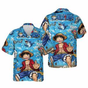 Luffy One Piece Summer Beach Hawaiian Shirt Luffy One Piece Summer Beach Hawaiian Shirt