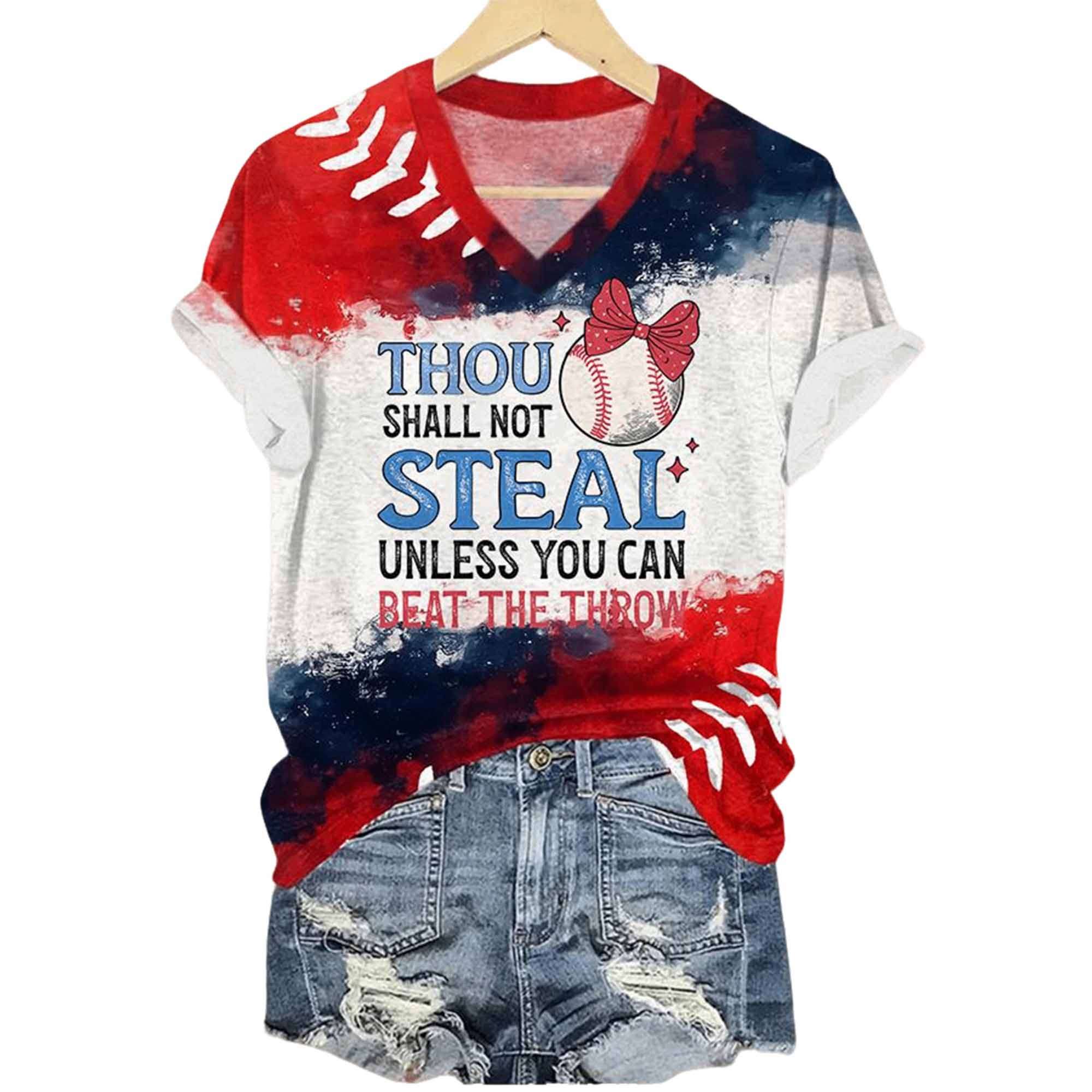 Thou Shall Not Steal Unless You Can Beat The Throw V Neck T Shirt Thou Shall Not Steal Unless You Can Beat The Throw V-Neck T-Shirt