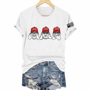 Retro See No Crimes Hear No Truth Speak No Facts Print Shirt